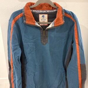 Fat face The Airlie Blue and Orange quarter-zip Pullover